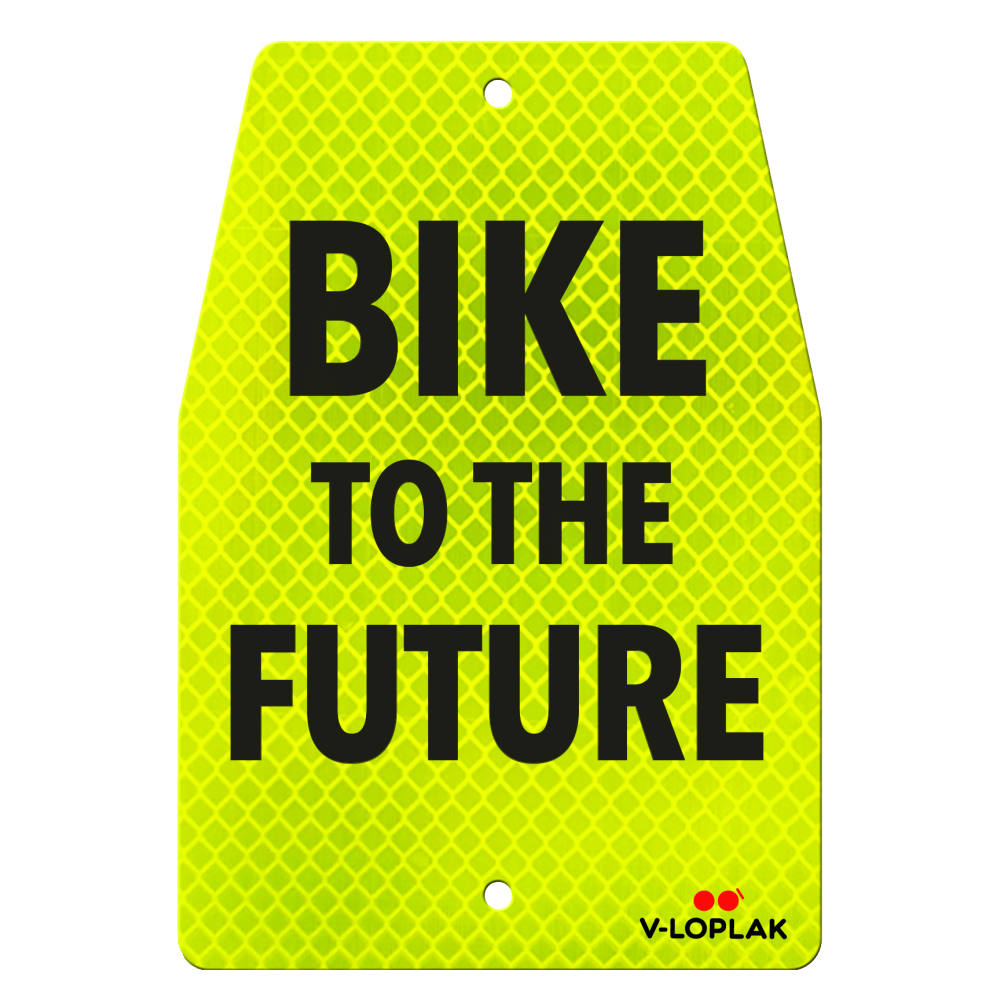 Orange Fluo Bicycle Plate Bike To The Future